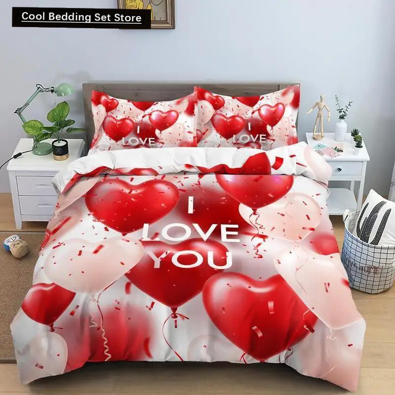 Kjærlighetshjerte Sengetøysett Enkelt Rutete Dynetrekk 200x200 Putetrekk Enkelt Dobbel Queen King Nordisk Par Sengedekke Sengetøy