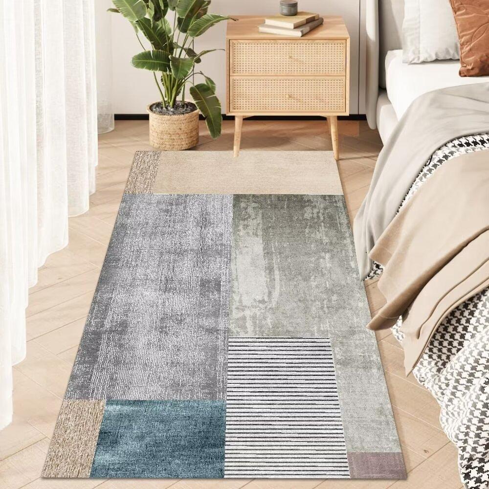 Modern Carpet for Bedside Soft Bedside Rugs Large Living Room Floor Mat Rectangular Balcony Mats Simple Room Decoration Runner