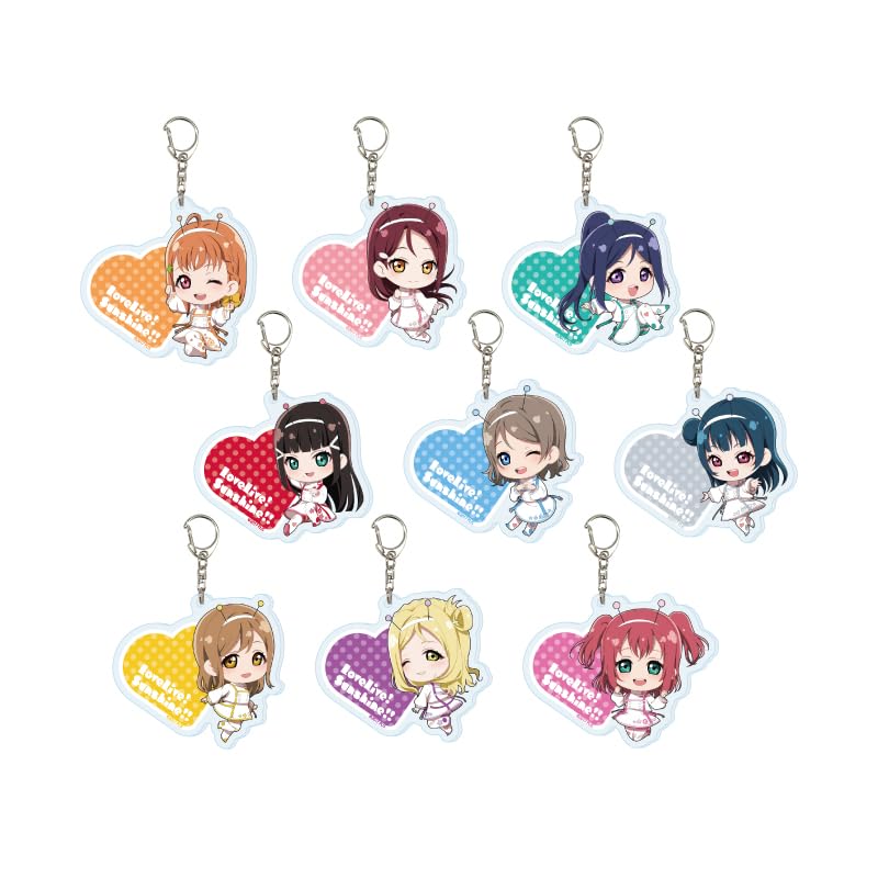 Love Live! Sunshine!! 02 Space Ver. [Mini Character Illustration] Acrylic Keychain Box of 9