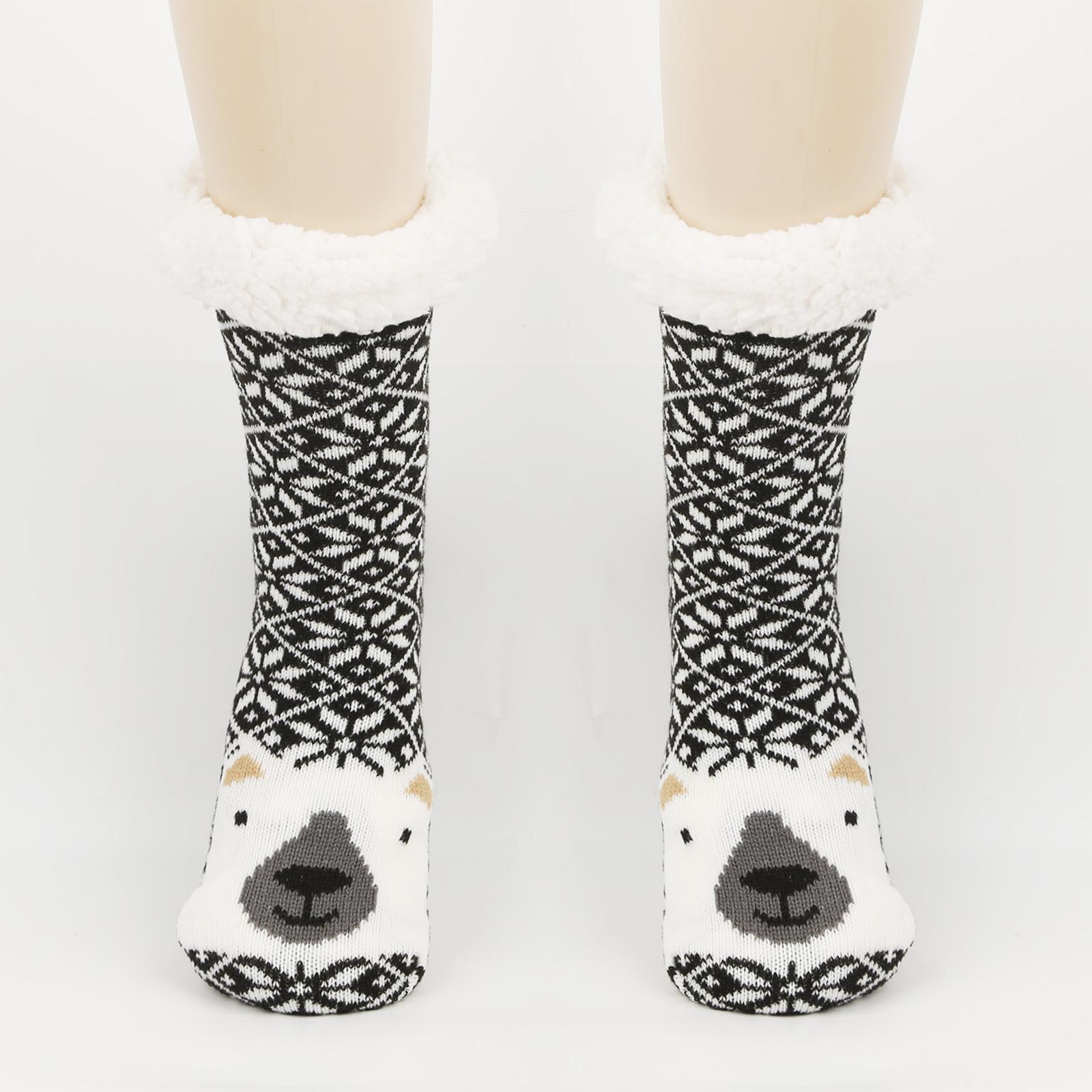 

Женские носки для пола, Теплые и Толстые Мультяшные Животные Холодостойкие Петлевые Носки для Сна One Size