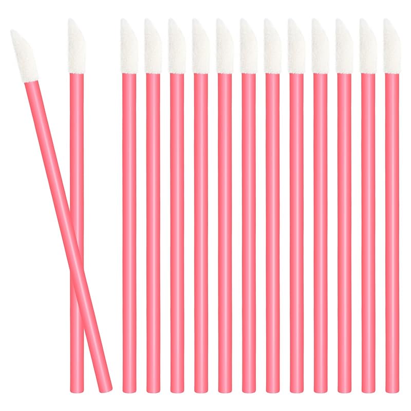 50 PCS Disposable Lip Wands, Lipstick Testers Brush, Lip Gloss Brush, Makeup Applicator for Lip Care, Beauty Tool(Pink) Pink-50 pcs