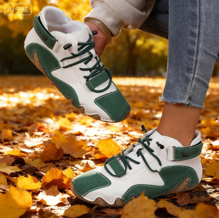 Dámské nové kožené designové boty Lehké Snadné Pohodlné Prodyšné Vhodné Venkovní Cyklistika Chůze Boty s rovnou podrážkou