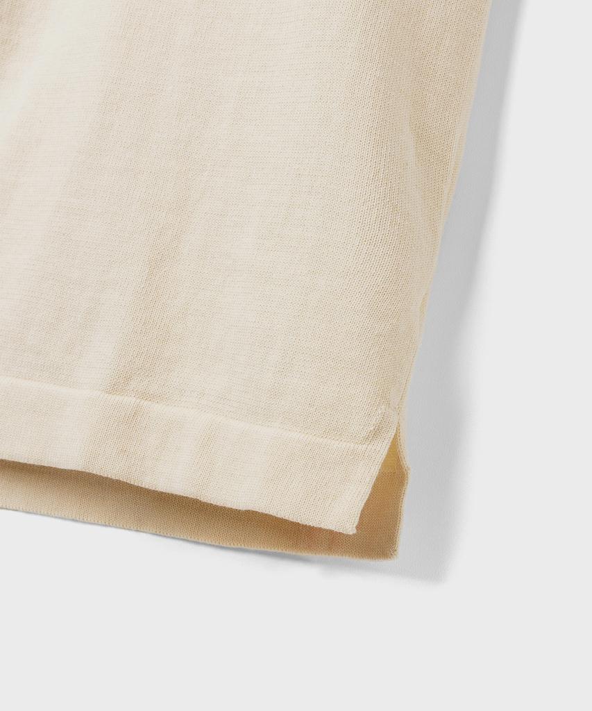 Andeleusenandeleusen Short Sleeve Knit Polo Shirt Raw Cotton