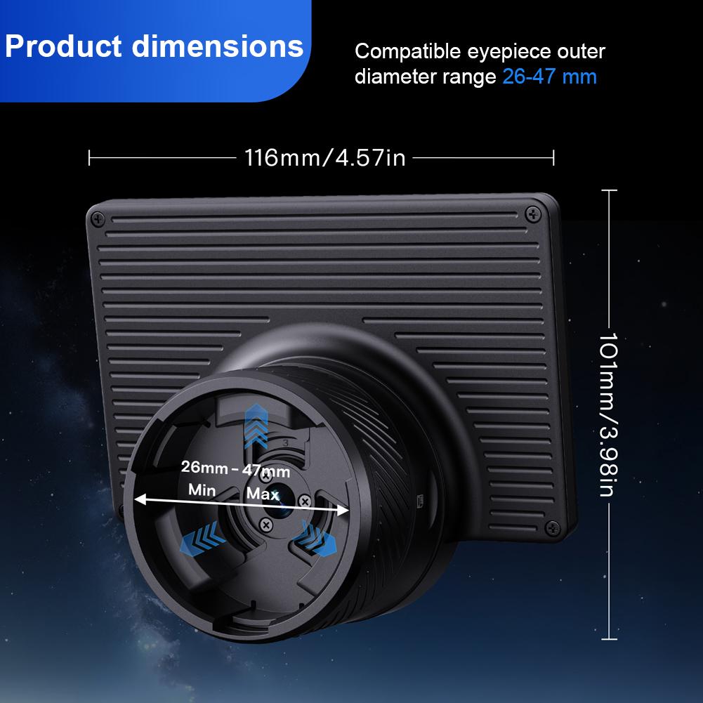 

WiFi Electronic Eyepiece 1080P Telescope Camera Eyepiece 4.3 Inch IPS Screen Digital Eyepiece Astronomical Telescope Accessories чорний