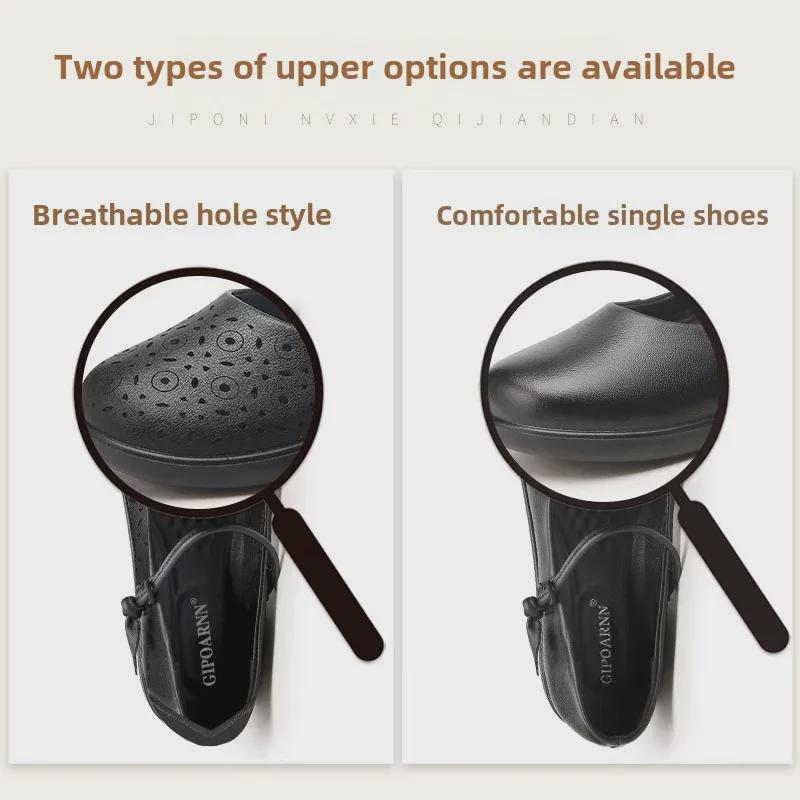 Summer Leather Sandals: Breathable, Non-Slip Soft Sole for Middle-Aged and Elderly Women