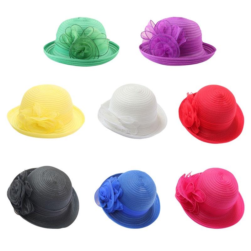 Classic Womens Derby Tea Party Organza Bowler Sun Hat With Vintage Flair