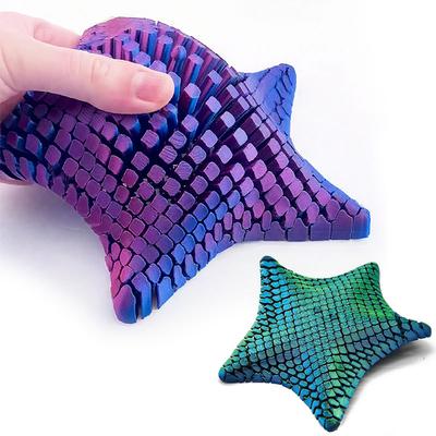 Fidget Toy Flexible Desk Decor 3D Printed Articulated Starfish Stress Relief Gift for Kids and Adults Visual Toys
