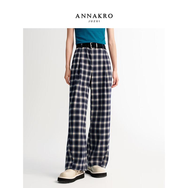 Jiuzi & Anaco Women s Plaid Straight-Leg Pants M