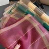 2023 Korean Fashion Striped Silk-Style Winter Shawl & Neck Warmer for Women