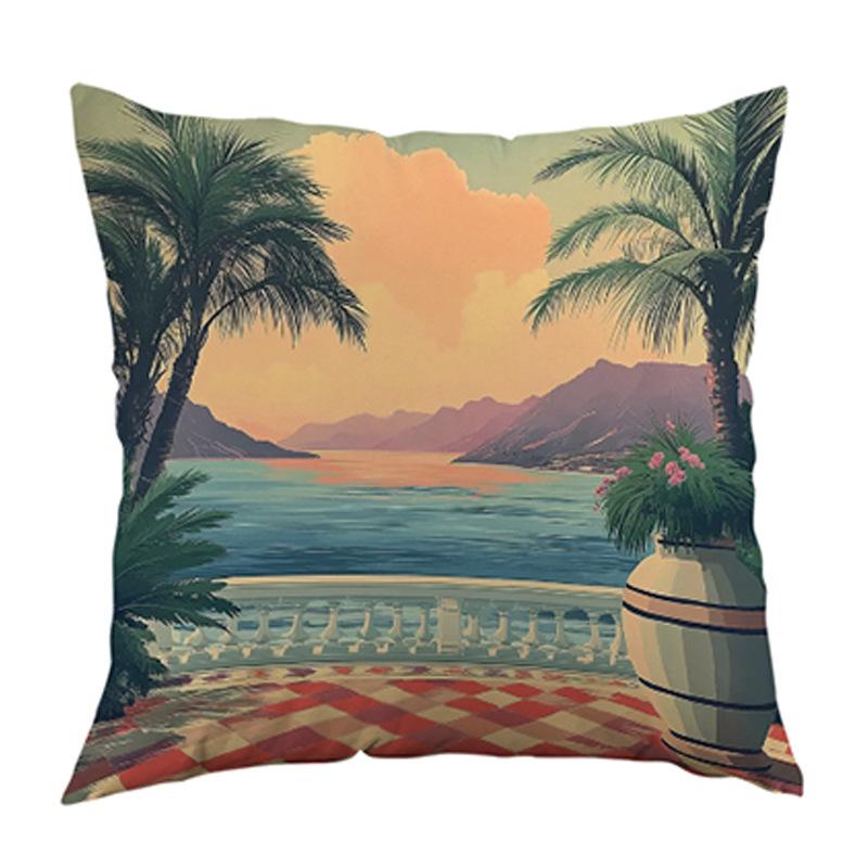 Plant Pillowcase Short Plush Bohemian Cushion Cover Ins Decorative Throw Pillow Cover