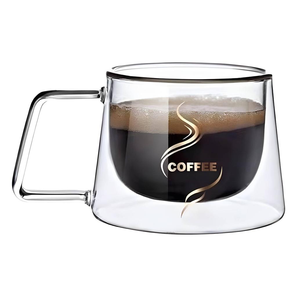 200ml  High Borosilicate Heat-resistant Double Wall Glass Mug Coffee Hand-blown Beer Cup Drinking Glasses With Handle