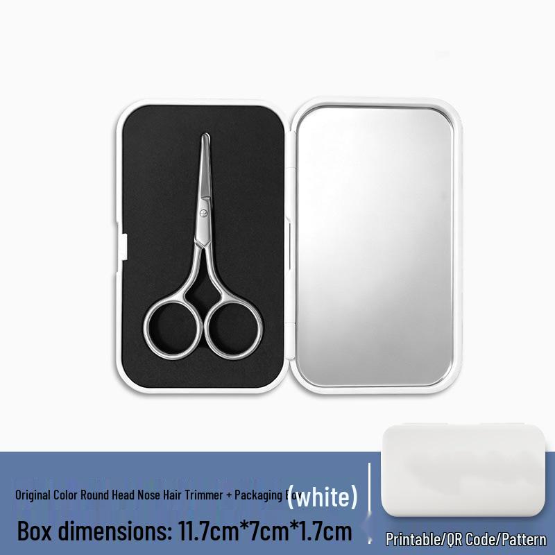 Set de Tijeras para Recortar Nariz y Cejas para Hombre - Punta Redonda, Recortadora Manual para Vello Nasal y Cejas