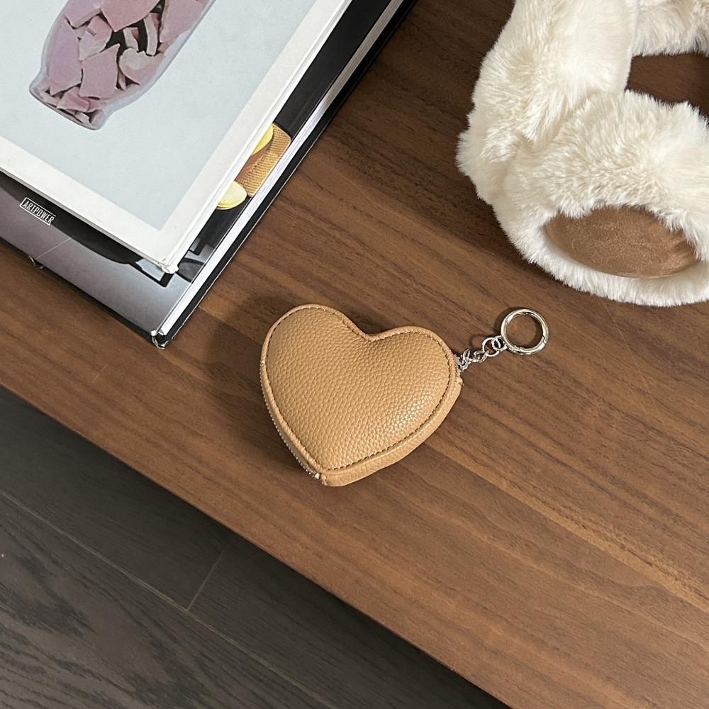 Pendant Heart Shape Wallet Zipper Cute Card Holder Change Bag PU Leather Coin Purse  Outdoor