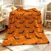 Orange White Star Bats Flannel Blanket Warm Soft Halloween Christmas Decorative Couch Warm Cozy All-Season Gift