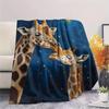 Starry Sky Giraffe Print Flannel Blanket, High quality Comfortable for All Seasons, Home Decor, Warmth and Comfort, Perfect for Christmas Gifts