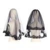 Mørkt slør Blonder Slør Mantilla Hodeplagg Bryllup Hårtilbehør Svart Bryllupsslør Skjerf Blonder Svart Slør