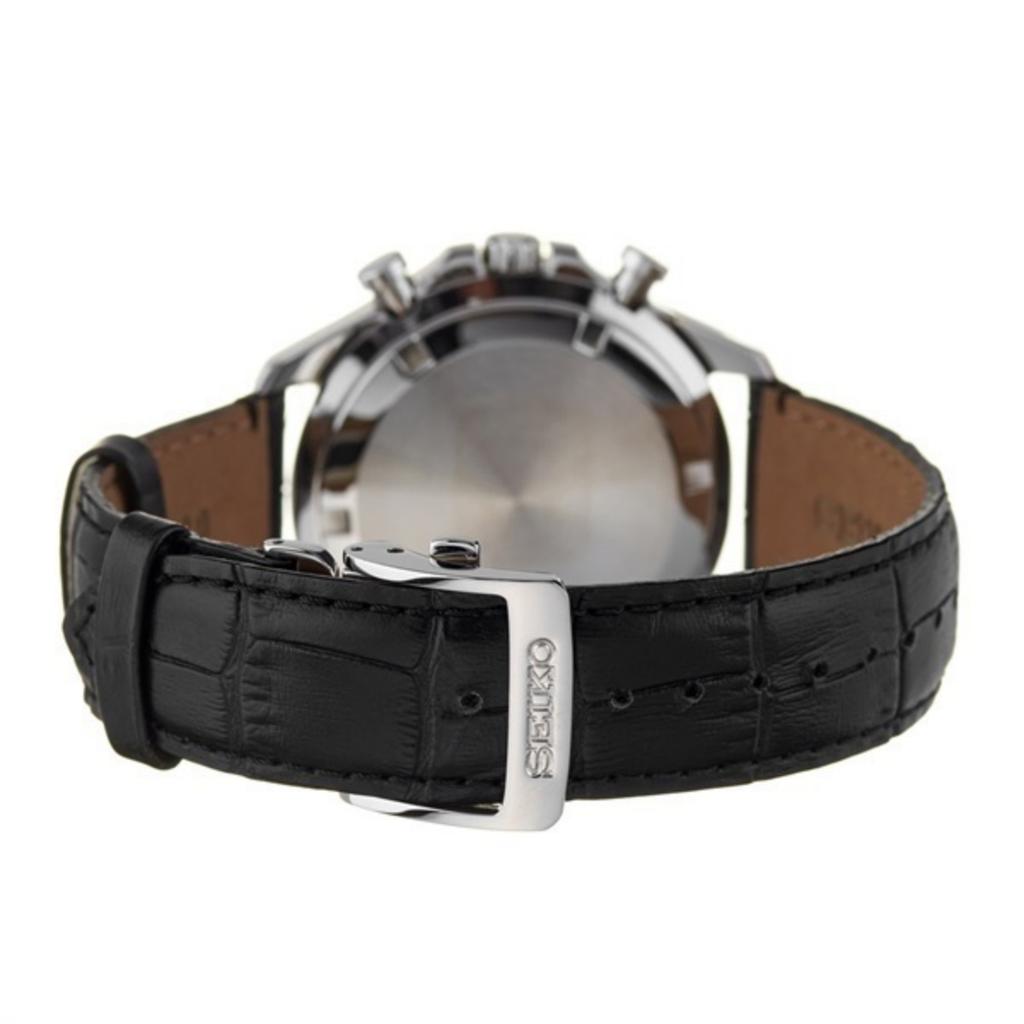 Seiko Watch SBTR021 Quartz Chronograph Watch Horizontal Black Men's (Three Lines)