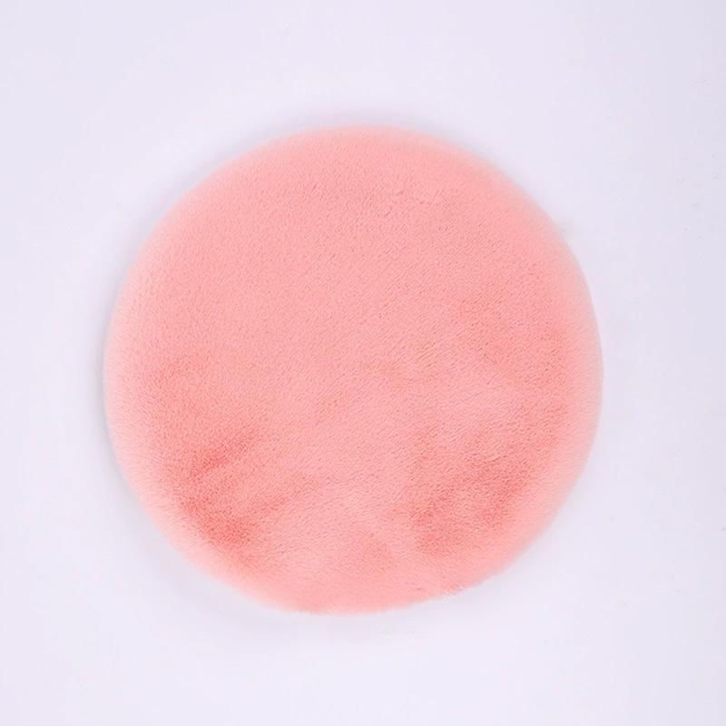 

1Pc Circular Thick Mat Long Hair Warm Thick Chair Cushion Household Simulated Rabbit Plain Color Plush Cushion розовый