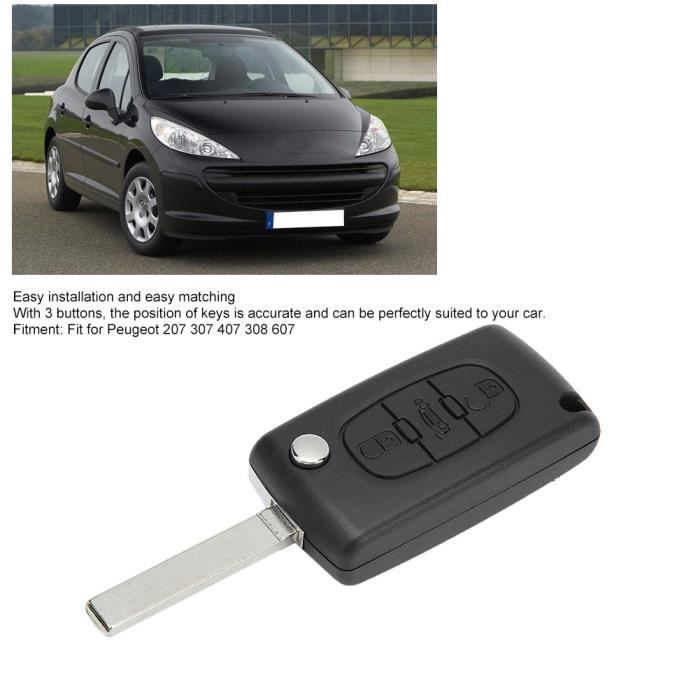 

Dilwe Coque de clé à distance 3 boutons pour Peugeot 207 307 407 308 607