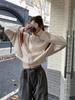 2025 Women’s Retro Casual Oversized Sweatshirt Jacket with Stand-Up Collar for Spring & Autumn