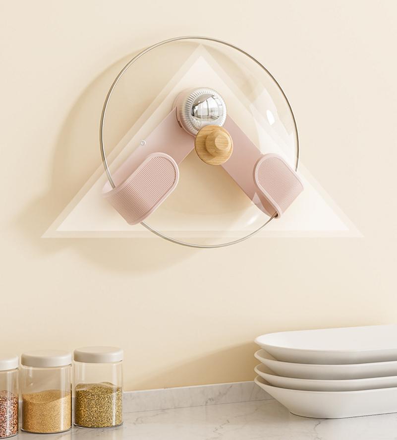 Suction Cup Rotating Pot Lid Rack Chopping Board Cutting Board Hooks Kitchen Multifunctional Nail-free  Wall Mounted Shelves