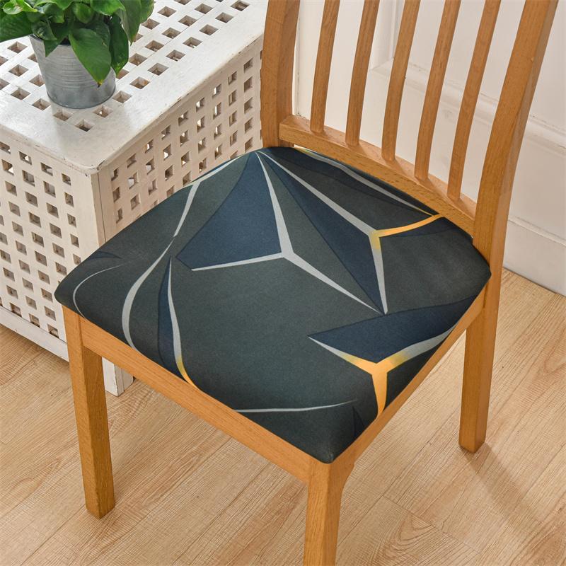 1Pc Elastic Chair Seat Cover Printed Spandex Dustproof Dining Room Chair Cushion Cover Anti Slip Chair  Cover