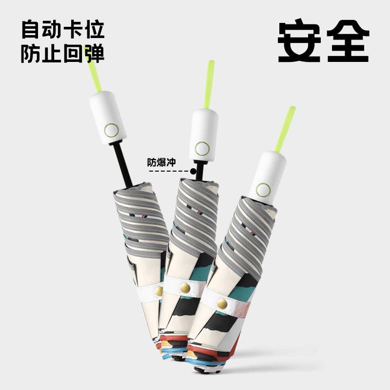 The New 6-bone Vinyl Automatic Umbrella, Safety Angle Folding Umbrella, Accepts Children's Umbrellas, One for Men and Women