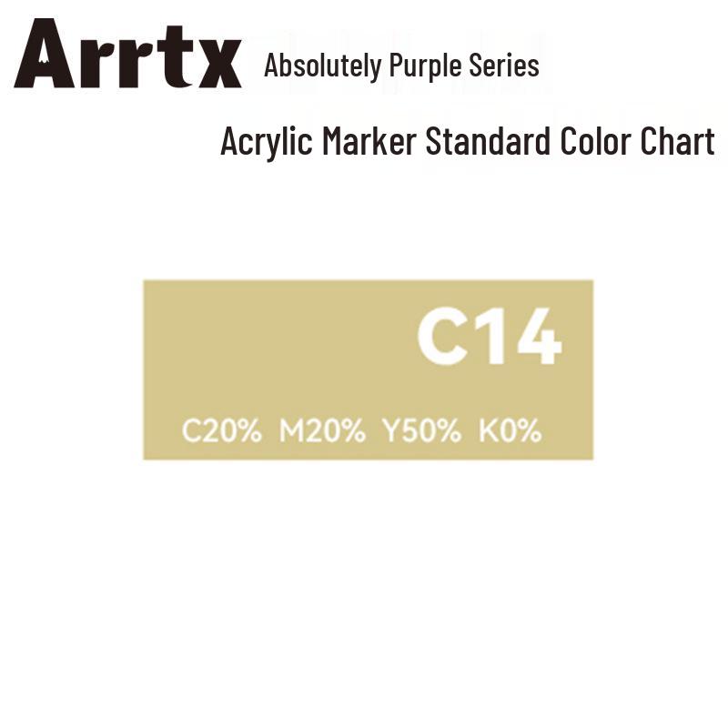Arrtx Ataishi Akrylový marker s měkkým hrotem, Jeden kus, Absolutní fialová, Styl A/B, 30 barev, Voděodolný, Rychleschnoucí, Krycí.