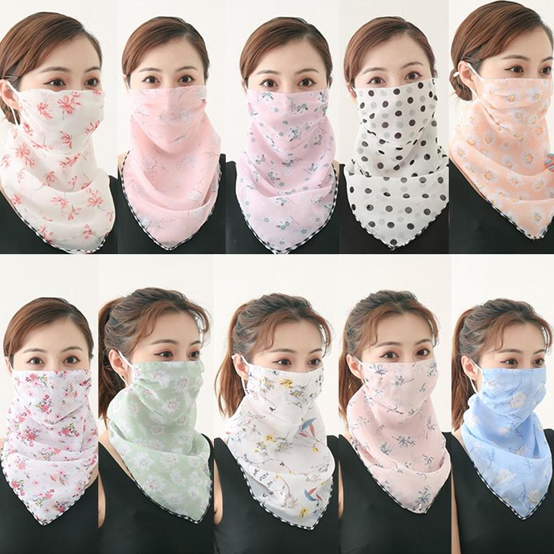 1 ks Dámská maska šátek Maska na ochranu proti slunci Venkovní jízda Prachotěsná Cyklistika Běh Závěsy na uši Hedvábný šátek Kapesník