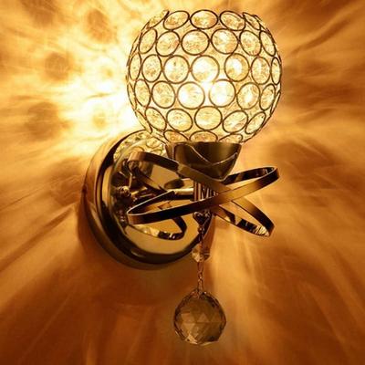 Home Accessories Luxury Wall Lamp Simple Hanging Crystal Sconce Lighting Modern Creative Bedside Lamp Home