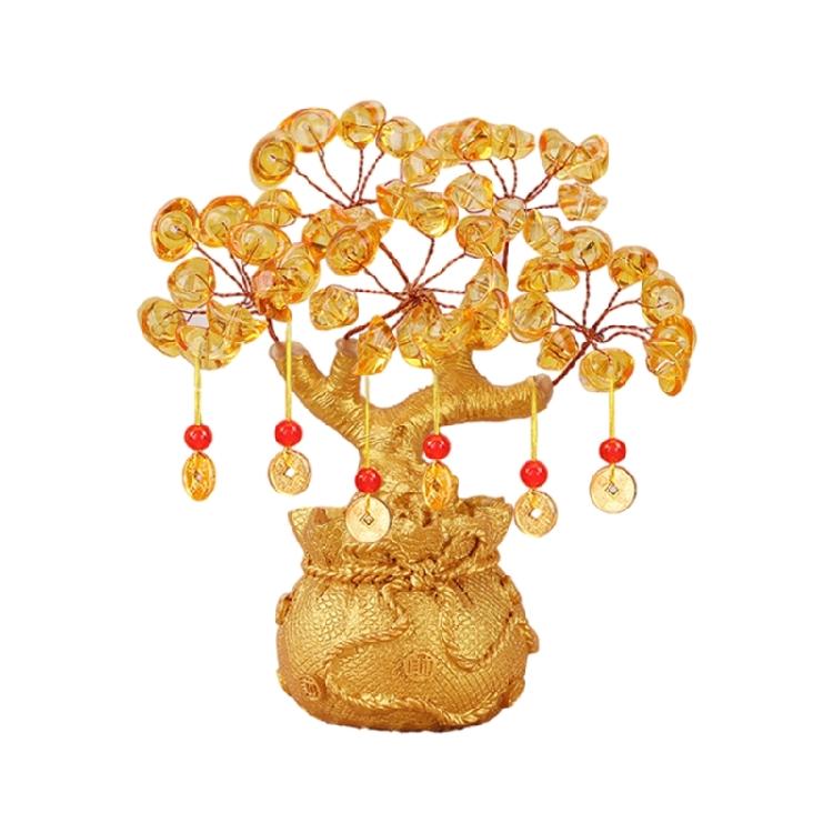 Crystal Money Tree Desk Ornament for Attracting Fortune and Wealth Prosperity and Success Perfect Gift