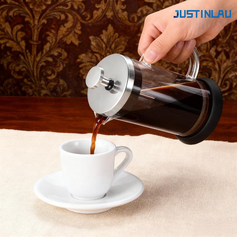 350-1000ML French Press Coffee Maker Stainless Steel High Borosilicate Glass Heat-Resistant Coffee Brewer Coffee Pot Household