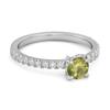 Peridot Classic Solitaire Pavé Band Ring - Sterling Silver