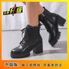 Waterproof Platform Platform Platform Platform Women's Shoes Casual Short Boots Medium Heel Fashion Women's Boots Versatile Thick Heel Martin Boots