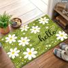 Daisy Flower Hello Doormat Grass Pattern Floral Floor Rug Non Slip Entrance Mat Indoor Outdoor Kitchen Carpet Decor