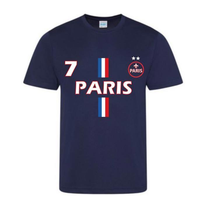 Ensemble Foot Enfant inspiré Paris 2 Étoiles - Maillot et Short - Édition Champions - Bleu
