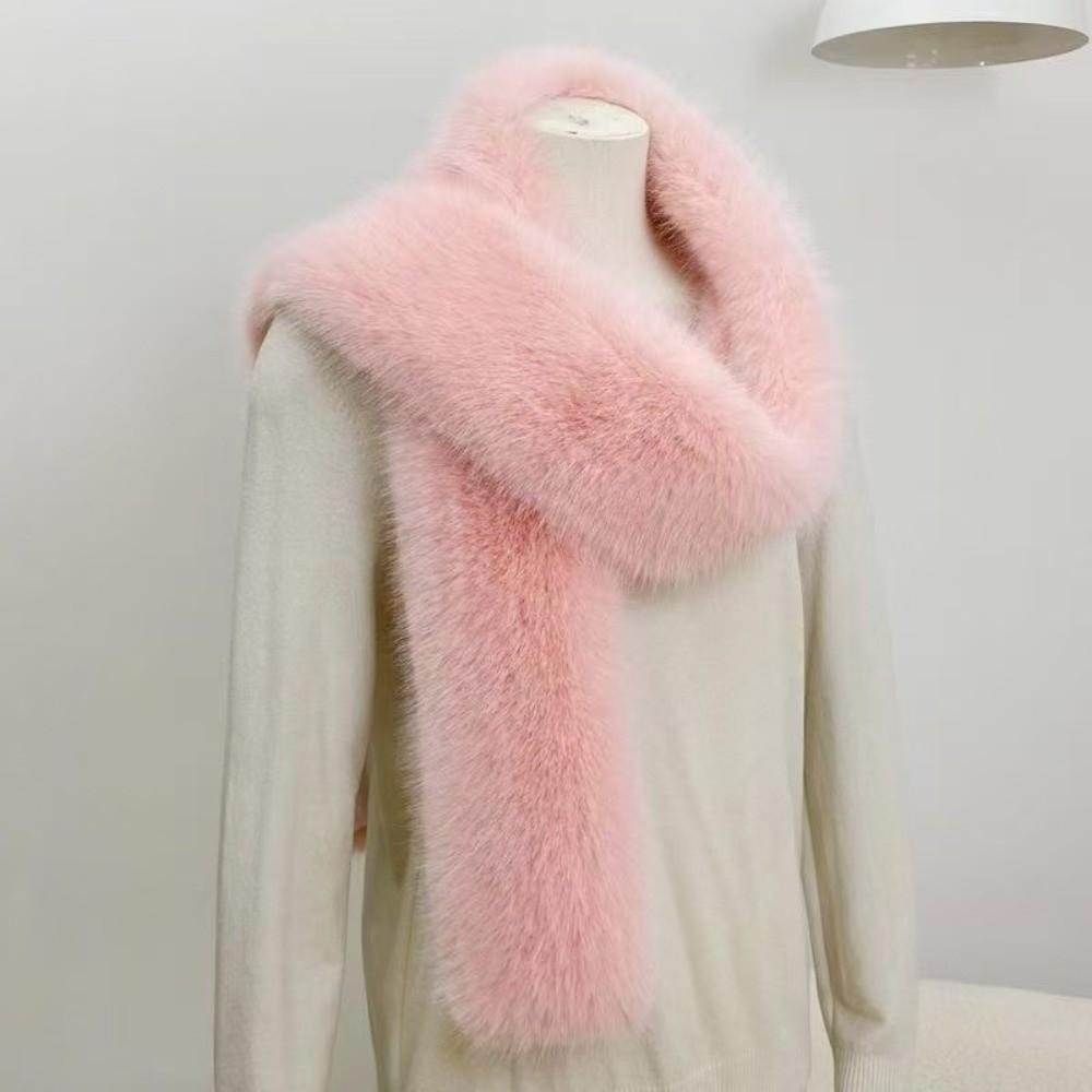 Elegant Plush Neck Warmer Long Fluffy Long Scarf Fashion Imitation Mink Fur Scarf  Cold Proof