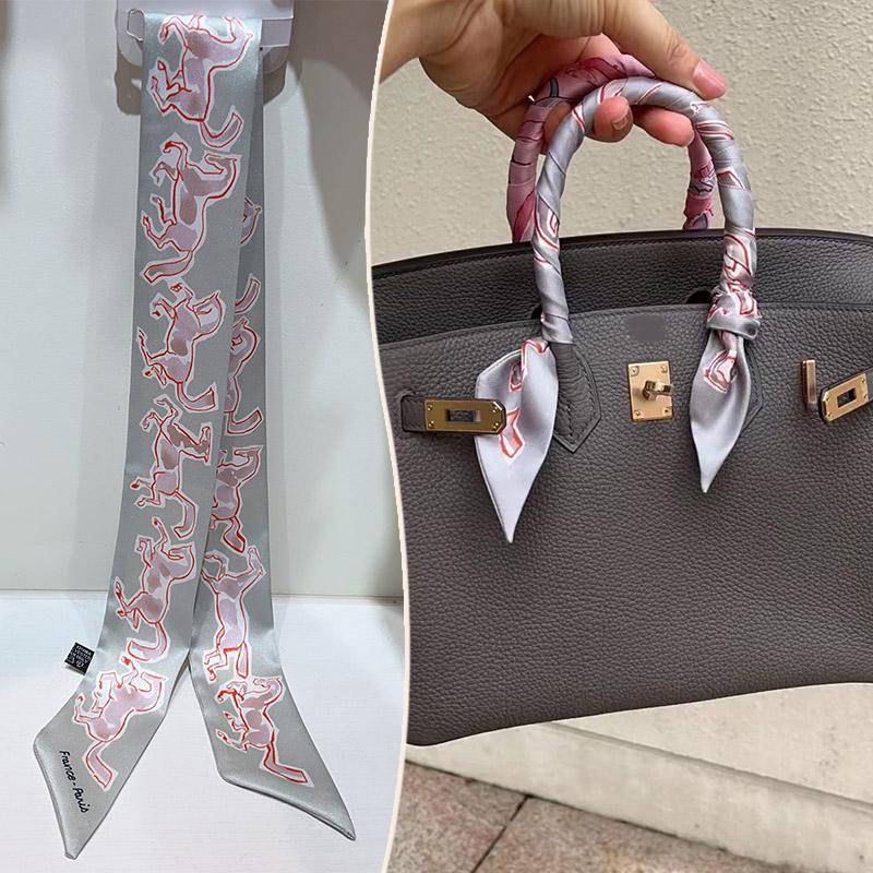 2024 Trendy Silk-Style Scarf Handle Wrap for Bags