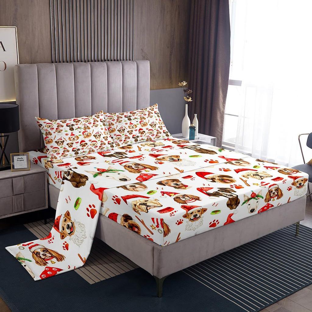 Weihnachtsmotiv Matratze Vier-teiliges Bettwäscheset Schlafzimmer Wohnheim Bettwäsche Dekoration