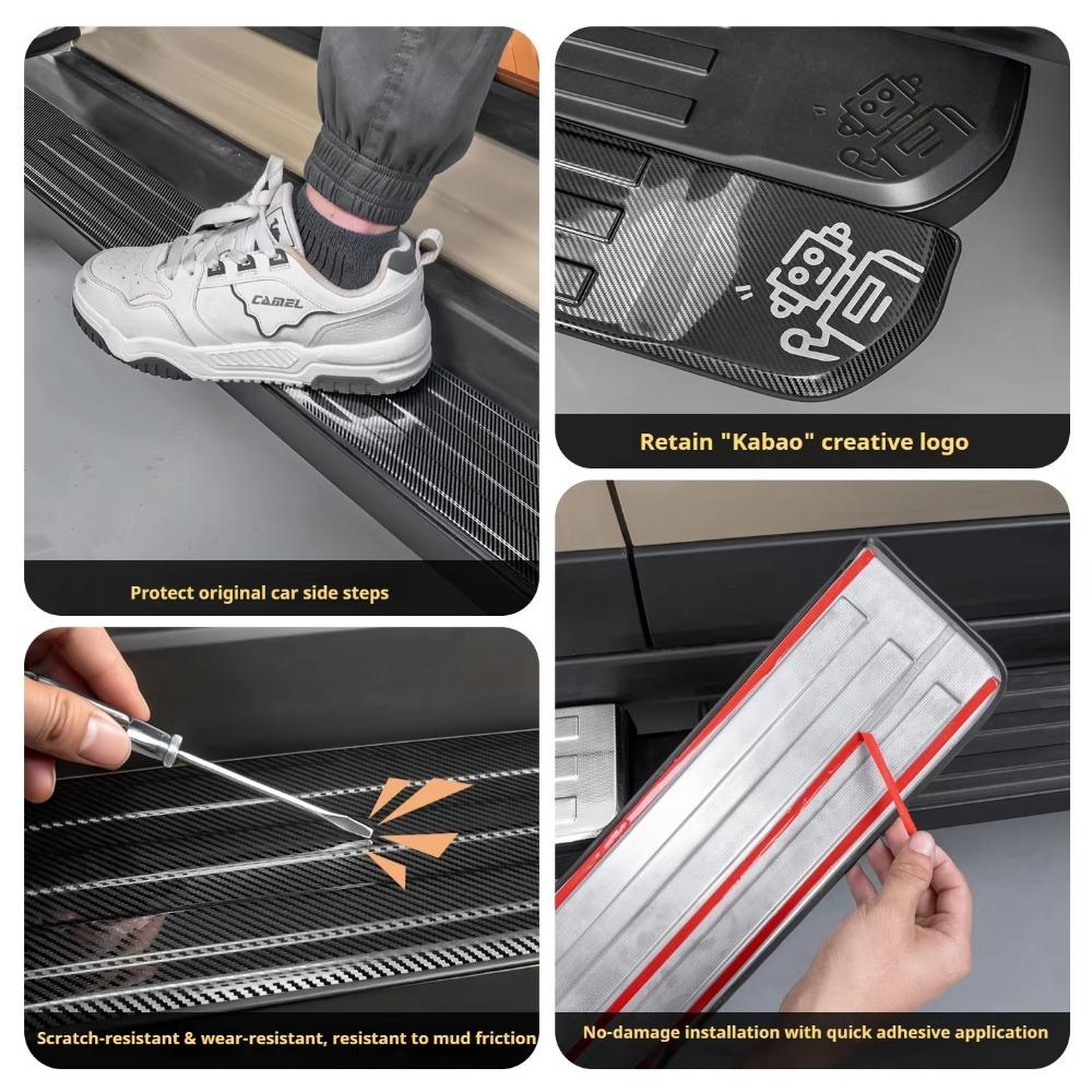 For Chery iCAR V27 iCAUR V27 Stainless Steel Door Sill Scuff Plate Anti-Slip Side Step Cover Threshold Protector Exterior Trim