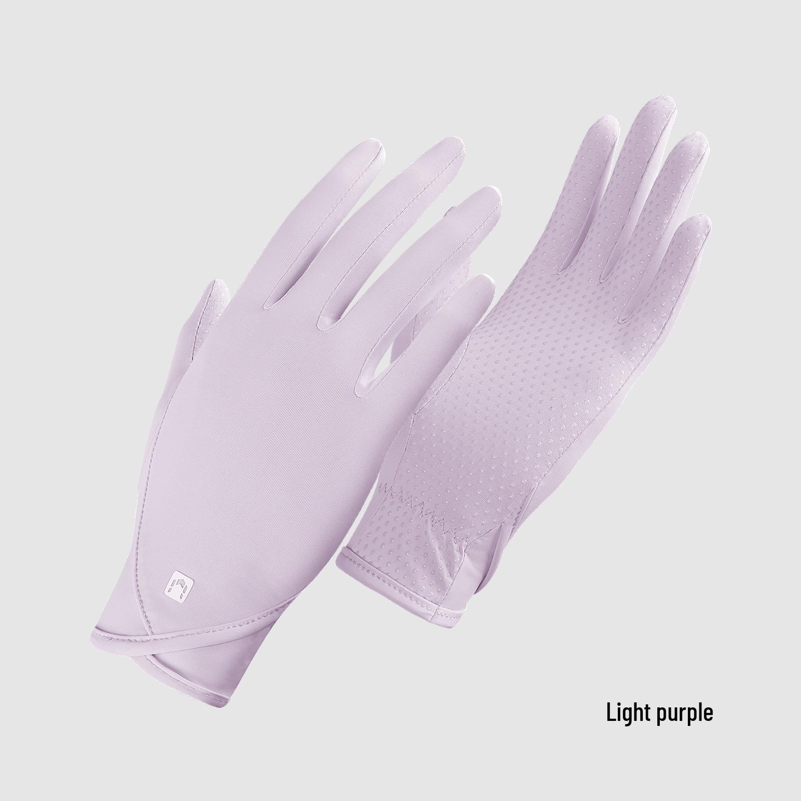 Sunscreen UV Protection Ice Silk Non-slip Touchscreen Gloves for Women One Size