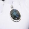 Blå Flashig Labradorit Ädelsten Handgjord 925 Sterlingsilver Hänge Naturlig Labradorit Hänge Oval Design Hänge Svart Regnbåge Smycken För Gåvor