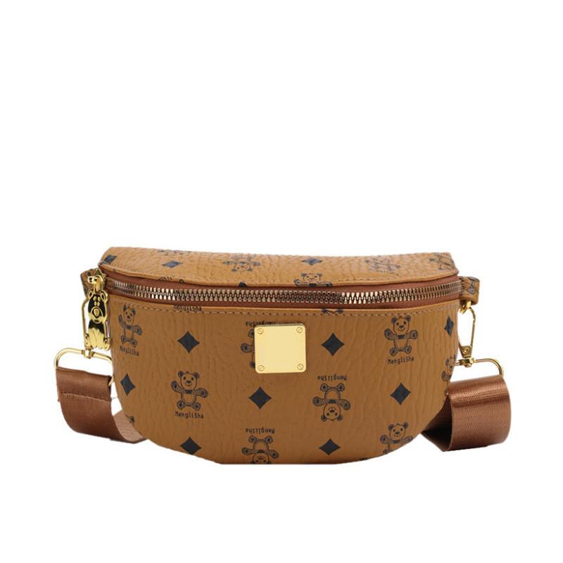 Bear Print Cute Casual Single Shoulder Crossbody Chest Bag Kids Fashion Gift