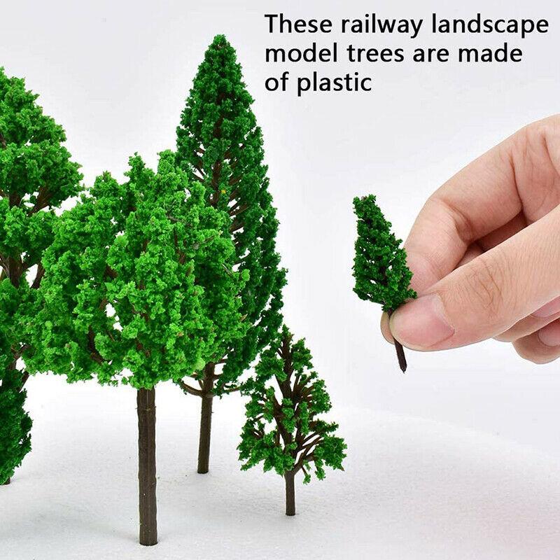 10 Pieces Model Trees  Approx. 3.9inch  Model Train Railroad Scenery Diorama Pine Tree Architecture Trees For Diy Scenery Landscape Green C