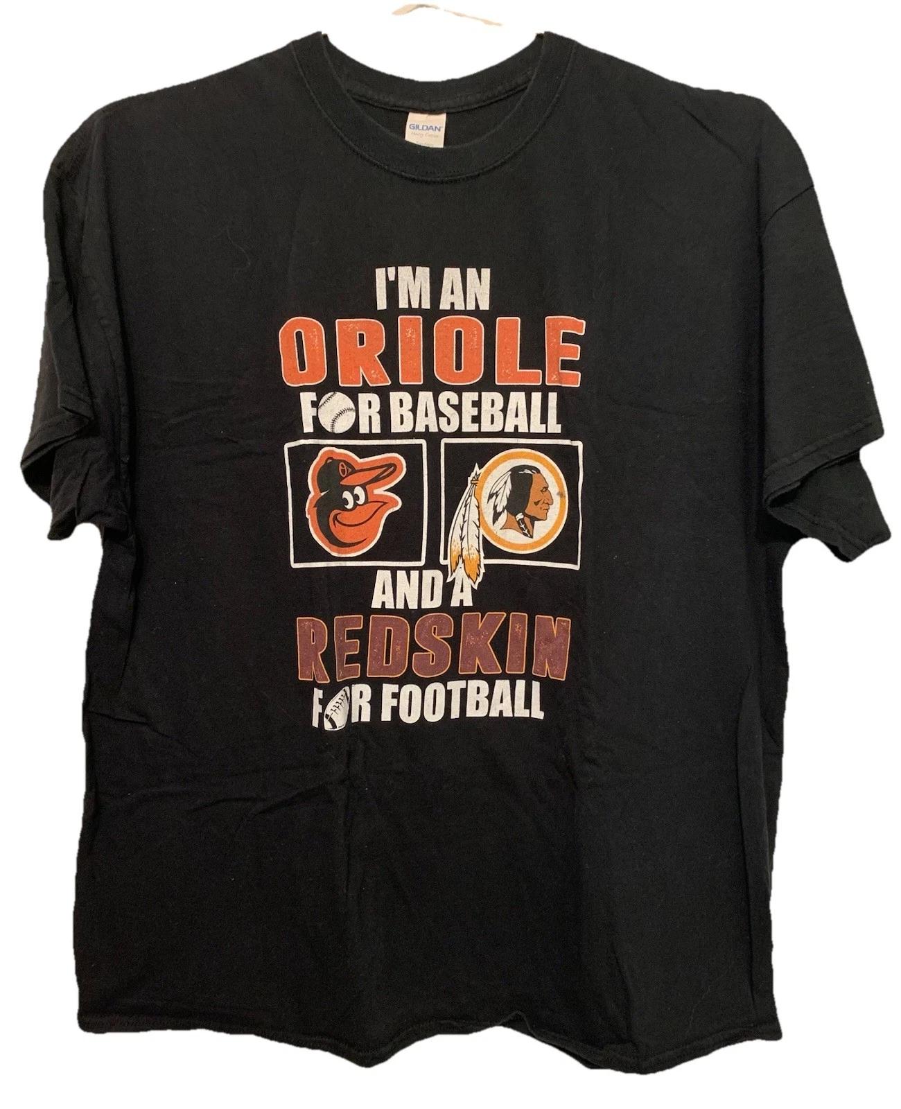 Винтажная футболка для фанатов Baltimore Orioles Washington Redskins Мужская 2XL Бейсбол Футбол L