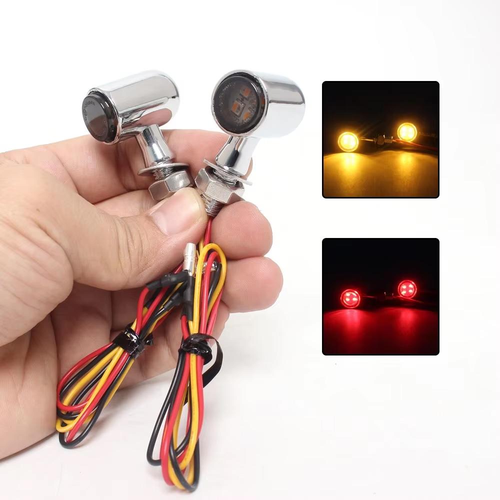 8mm Motorcycle Accessories LED Turn Signal Light Bullet Indicator Amber Flashing Lamp For Harley Kawasaki Yamaha Clignotants Led