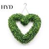 Artificial Hanging Plants Heart Wreath Fake Green Plant Decor for Wall Door Natural Look Garland Window Indoor Outdoor Use No Care Required Realistic