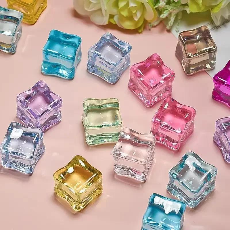 18mm High Transparency Simulated Ice Cubes 30/50/100Pcs - DIY Handmade Craft Accessories for Jewelry, Fish Tank & Bar Decor