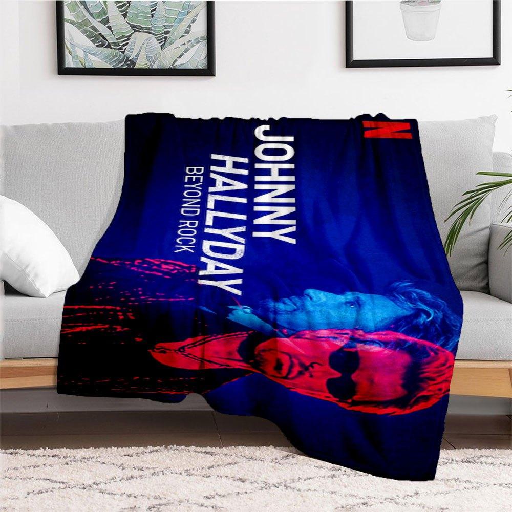 Johnny Hallyday Beyond Rock: Limited Edition PosterBlanket Flannel Throw Blanket for Sofa, Bed, Travel, Camping, Office, Couch, Chair, And B