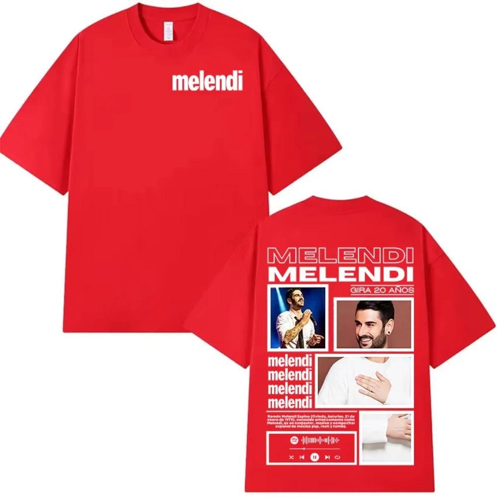 Rapper Melendi Tour 2026 Album Merch T-Shirts Mens Women Vintage Oversized Cotton T-shirt Y2K Casual High Quality Short Sleeve T Shirt